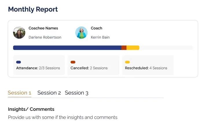 Coaching attendance, cancellations and reschedules