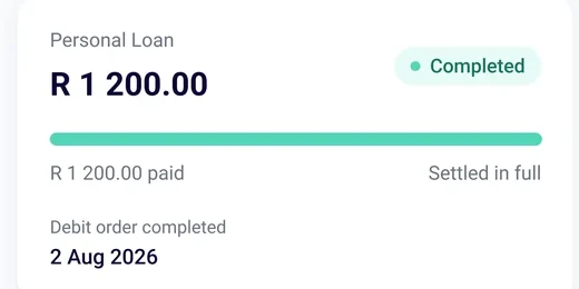 A personal loan settled in full