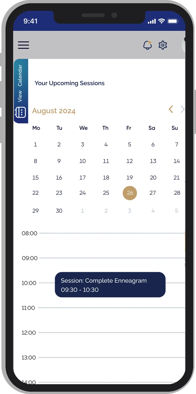 Nabantu session calendar on mobile